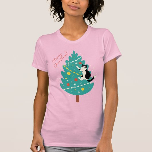 Merry Catmas - Ein purer Weihnachtskletter T-Shirt (Vorderseite)