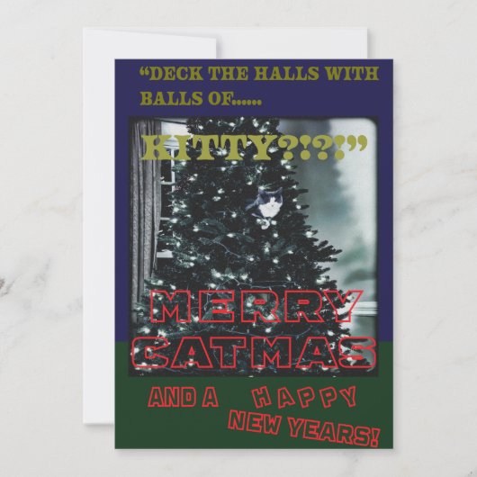 Merry Catmas Feiertagskarte (Vorderseite)