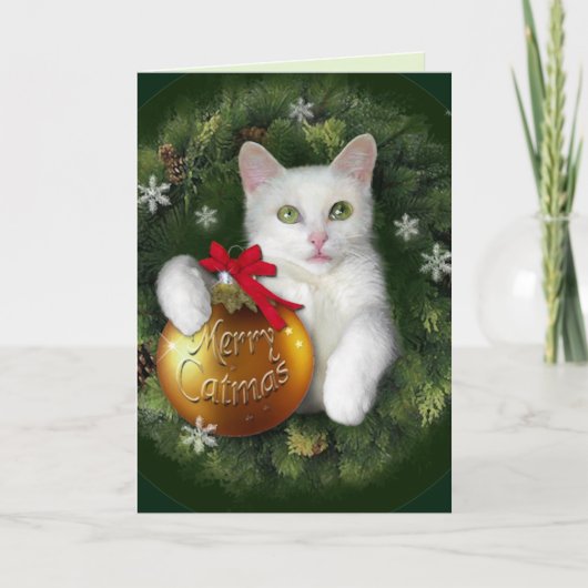 Merry Catmas Feiertagskarte (Vorderseite)