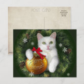 Merry Catmas Feiertagspostkarte (Vorne/Hinten)