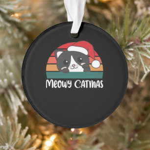 Merry Catmas Funny Cat Christmas Pub Ornament