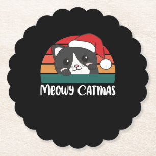 Merry Catmas Funny Cat Christmas Pub Untersetzer