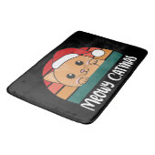 Merry Catmas Funny Cat Christmas Pun Bath Mat Badematte (Schrägansicht)