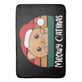 Merry Catmas Funny Cat Christmas Pun Bath Mat Badematte (Vorderseite Vertikal)