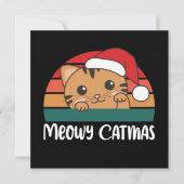 Merry Catmas Funny Cat Christmas Pun Einladung (Vorderseite)