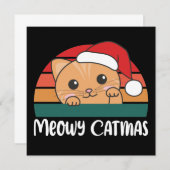 Merry Catmas Funny Cat Christmas Pun Einladung (Vorne/Hinten)