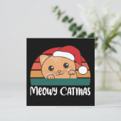 Merry Catmas Funny Cat Christmas Pun Einladung (Stehend Vorderseite)