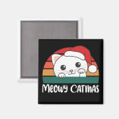 Merry Catmas Funny Cat Christmas Pun Magnet (Vorderseite/Rückseite)
