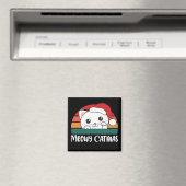 Merry Catmas Funny Cat Christmas Pun Magnet (In Situ (Geschirrspüler))