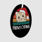Merry Catmas Funny Cat Christmas Pun Ornament (Vorderseite)