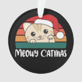 Merry Catmas Funny Cat Christmas Pun Ornament (Vorderseite)