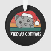 Merry Catmas Funny Cat Christmas Pun Ornament (Vorderseite)