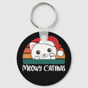 Merry Catmas Funny Cat Christmas Pun Schlüsselanhä Schlüsselanhänger