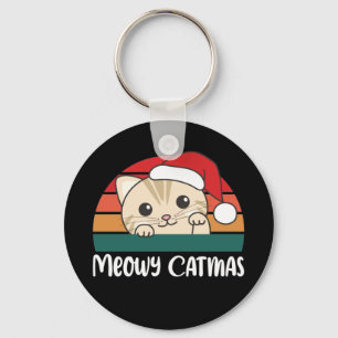 Merry Catmas Funny Cat Christmas Pun Schlüsselanhä Schlüsselanhänger