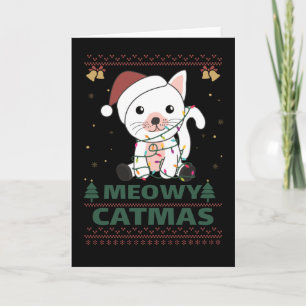 Merry Catmas Funny Cat Christmas Puppen Card Karte