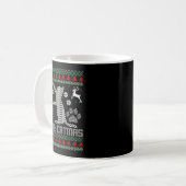 Merry Catmas Funny Cat Christmas Ugly Sweater Men Kaffeetasse (Vorderseite Links)