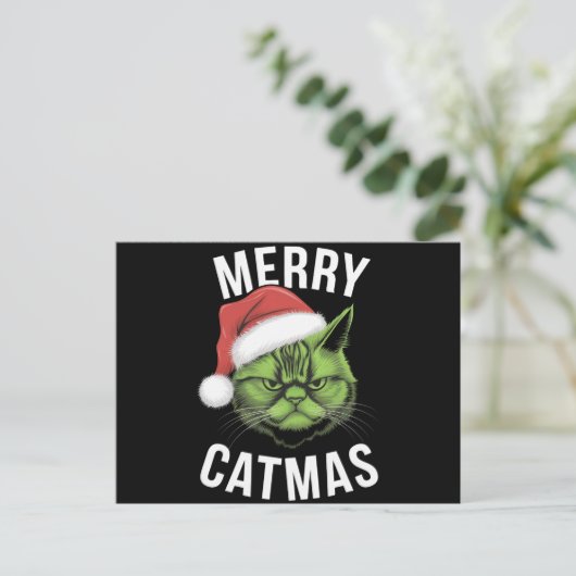 Merry Catmas Funny Cat Liebhaber Weihnachten (Stehend Vorderseite)