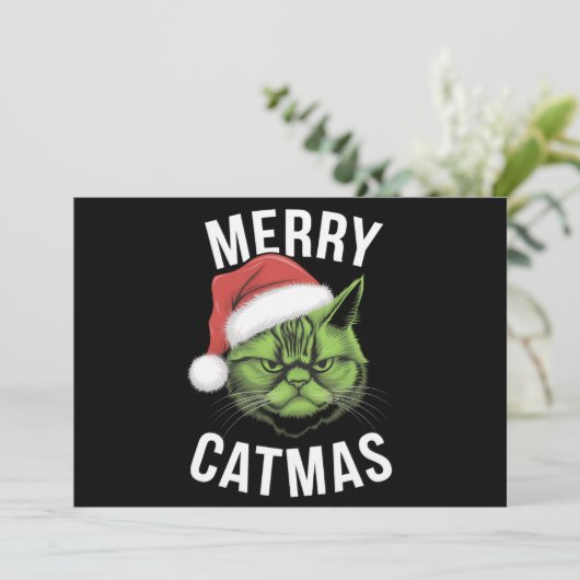 Merry Catmas Funny Cat Liebhaber Weihnachten (Stehend Vorderseite)