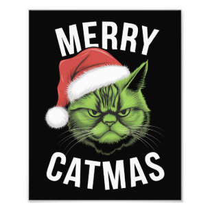 Merry Catmas Funny Cat Liebhaber Weihnachten Fotodruck