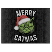 Merry Catmas Funny Cat Liebhaber Weihnachten Schneidebrett (Vorderseite)