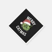 Merry Catmas Funny Cat Liebhaber Weihnachten Serviette (Ecke)