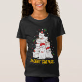 Merry Catmas Funny Cats Christmas Tree T-Shirt (Vorderseite)