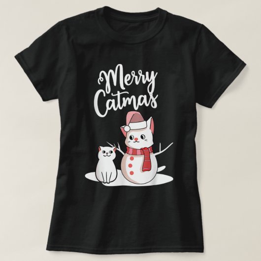 Merry Catmas Funny Christmas Cats T-Shirt (Design vorne)
