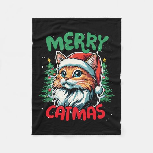 Merry Catmas Funny Christmas Duck Lover Fleecedecke (Vorderseite)
