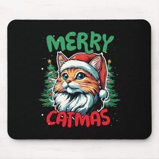 Merry Catmas Funny Christmas Duck Lover Mousepad (Vorne)