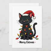 Merry Catmas Funny Christmas Feline Cat Lover Dankeskarte (Vorne/Hinten)
