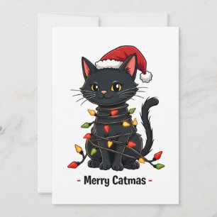 Merry Catmas Funny Christmas Feline Cat Lover Dankeskarte