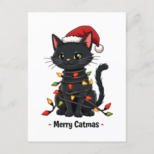 Merry Catmas Funny Christmas Feline Cat Lover Postkarte