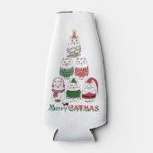Merry Catmas Funny Christmas Kitten Flaschenkühler (Vorderseite)