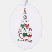 Merry Catmas Funny Christmas Kitten Ornament Karte (Links)