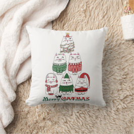 Merry Catmas Funny Christmas Kitten Tree Kissen