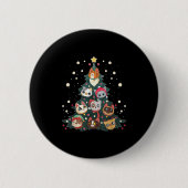 Merry Catmas Funny Christmas Tree, Cats Xmas Meow  Button (Vorderseite)