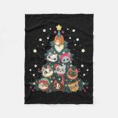 Merry Catmas Funny Christmas Tree, Cats Xmas Meow Fleecedecke (Vorderseite)