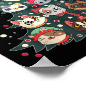 Merry Catmas Funny Christmas Tree, Cats Xmas Meow Poster (Ecke)