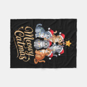 Merry Catmas Funny Christmas Tree Matching Meowy X Fleecedecke (Vorderseite (Horizontal))