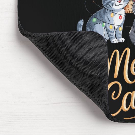 Merry Catmas Funny Christmas Tree Matching Meowy X Mousepad (Ecke)