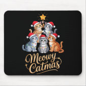 Merry Catmas Funny Christmas Tree Matching Meowy X Mousepad (Vorne)