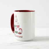 Merry Catmas Funny Meowy Christmas Kitten Tasse (Vorderseite Links)