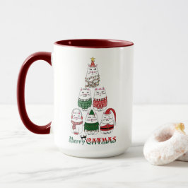 Merry Catmas Funny Meowy Christmas Kitten Tasse