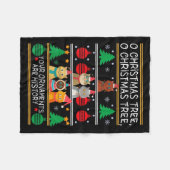 Merry Catmas Funny O Christmas Tree, Cat Xmas Meow Fleecedecke (Vorderseite (Horizontal))