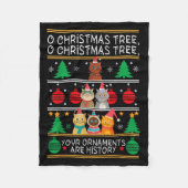 Merry Catmas Funny O Christmas Tree, Cat Xmas Meow Fleecedecke (Vorderseite)