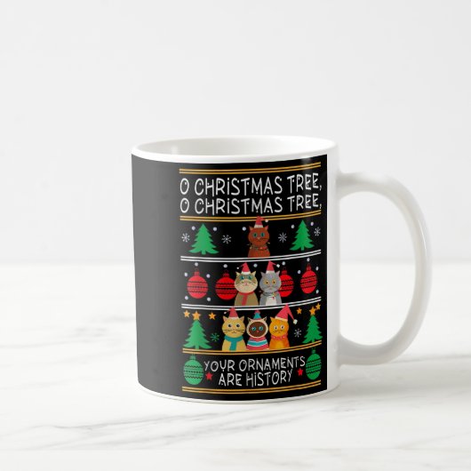 Merry Catmas Funny O Christmas Tree, Cat Xmas Meow Kaffeetasse (Rechts)