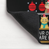 Merry Catmas Funny O Christmas Tree, Cat Xmas Meow Mousepad (Ecke)