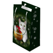 Merry Catmas Geschenktasche Kleine Geschenktüte (Rückseite Schrägansicht)