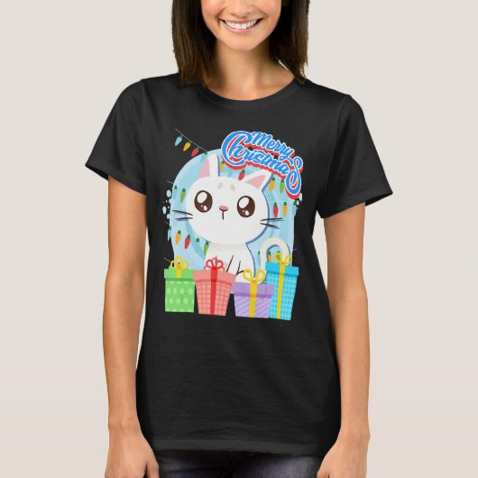 Merry Catmas Katzen Kinder T-Shirt (Vorderseite)