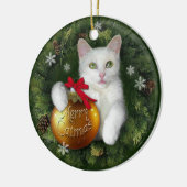 Merry Catmas Keramik Ornament (Links)